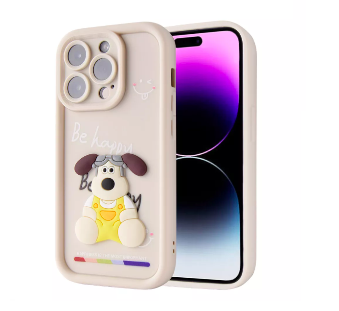 Чехол силиконовый Be happy silicon Case iPhone 15 Pro MAX - Dog