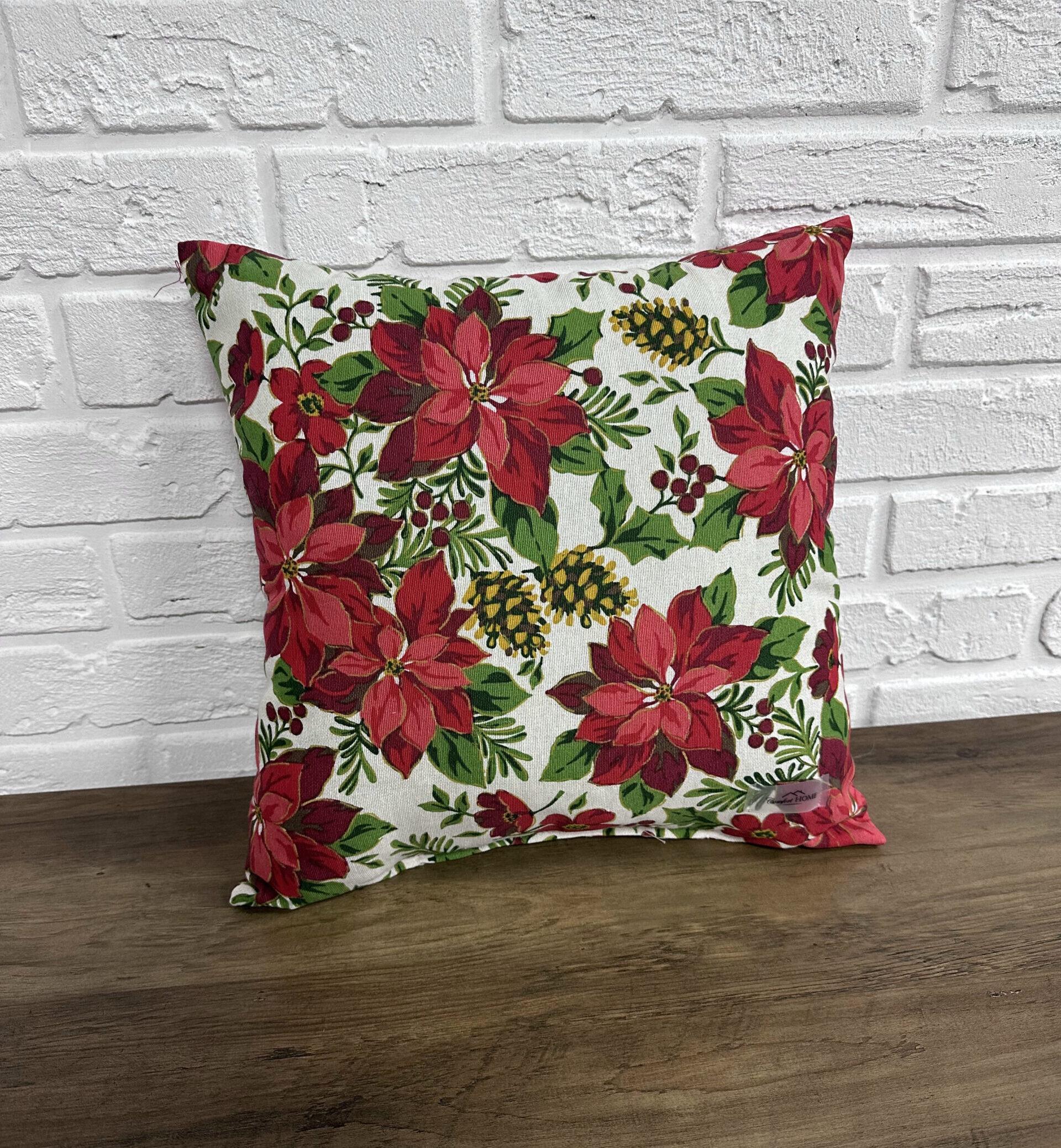 Подушка Comfort Home X-mas red flowers новогодняя 40х40 см