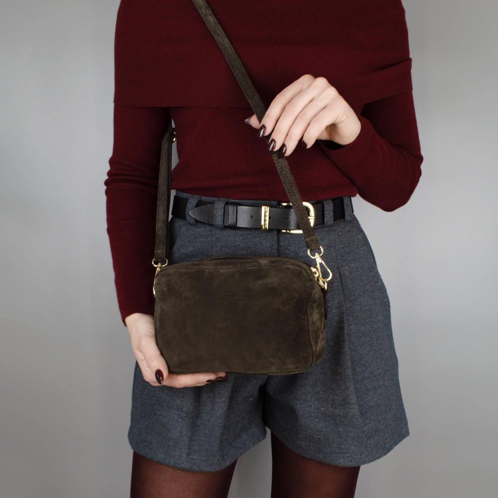 Сумка женская замшевая Virginia Conti 03786 Шоколадный (2450728660) - фото 2 Сумка женская замшевая Virginia Conti 03786 Шоколадный (2450728660) - фото 2