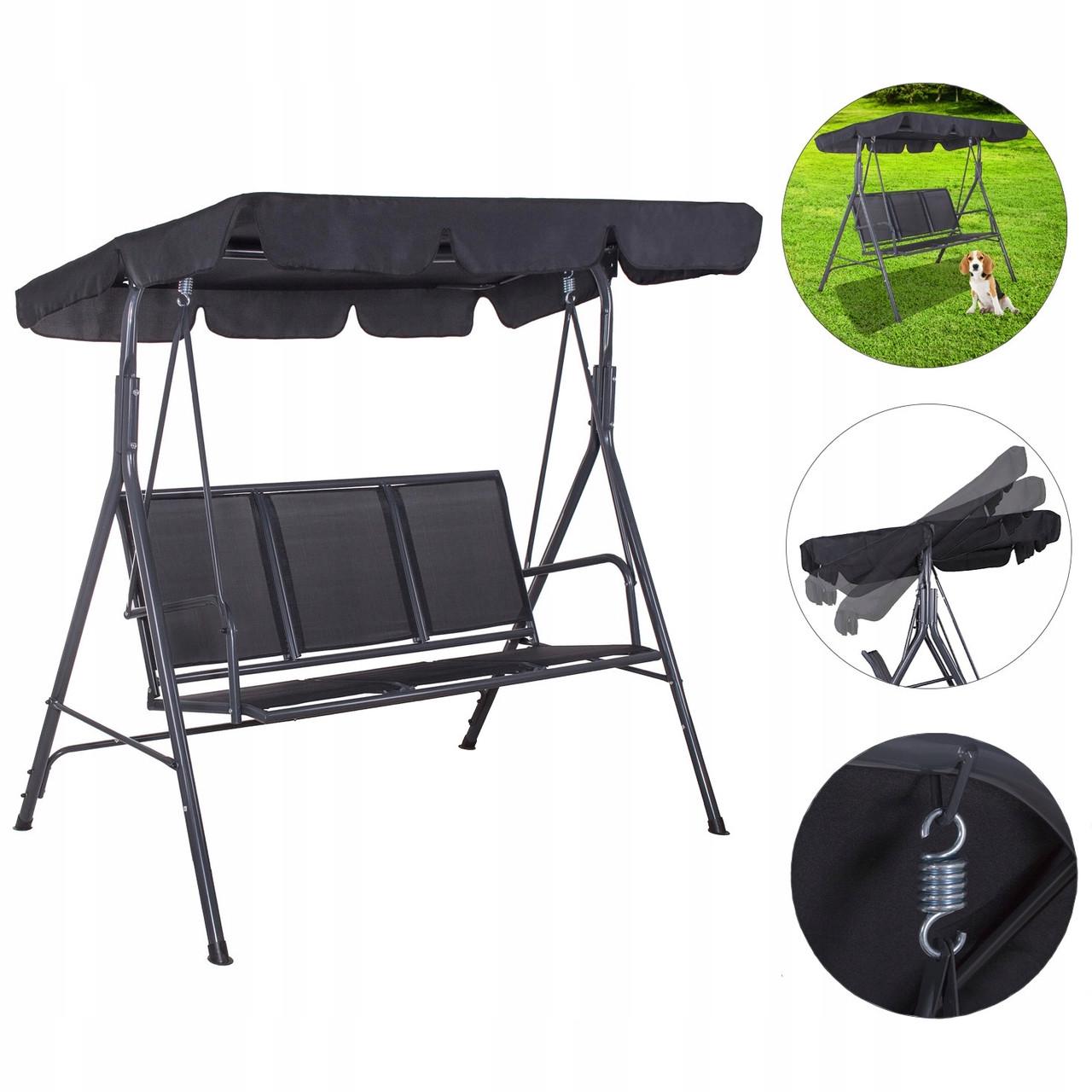 Гойдалка-диван садова з навісом Springos Fiona GS0010 до 220 кг 170х150 см - фото 5 Гойдалка-диван садова з навісом Springos Fiona GS0010 до 220 кг 170х150 см - фото 5