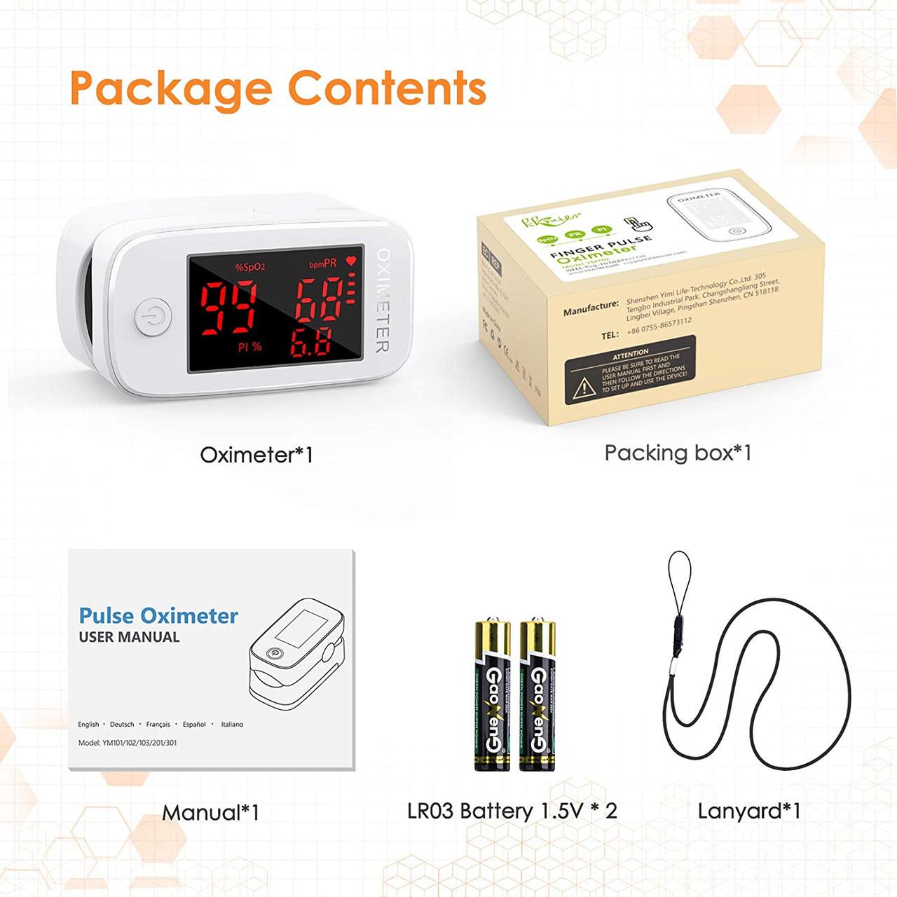 Пульсоксиметр KKmier Fingertip 1579311807) - фото 6