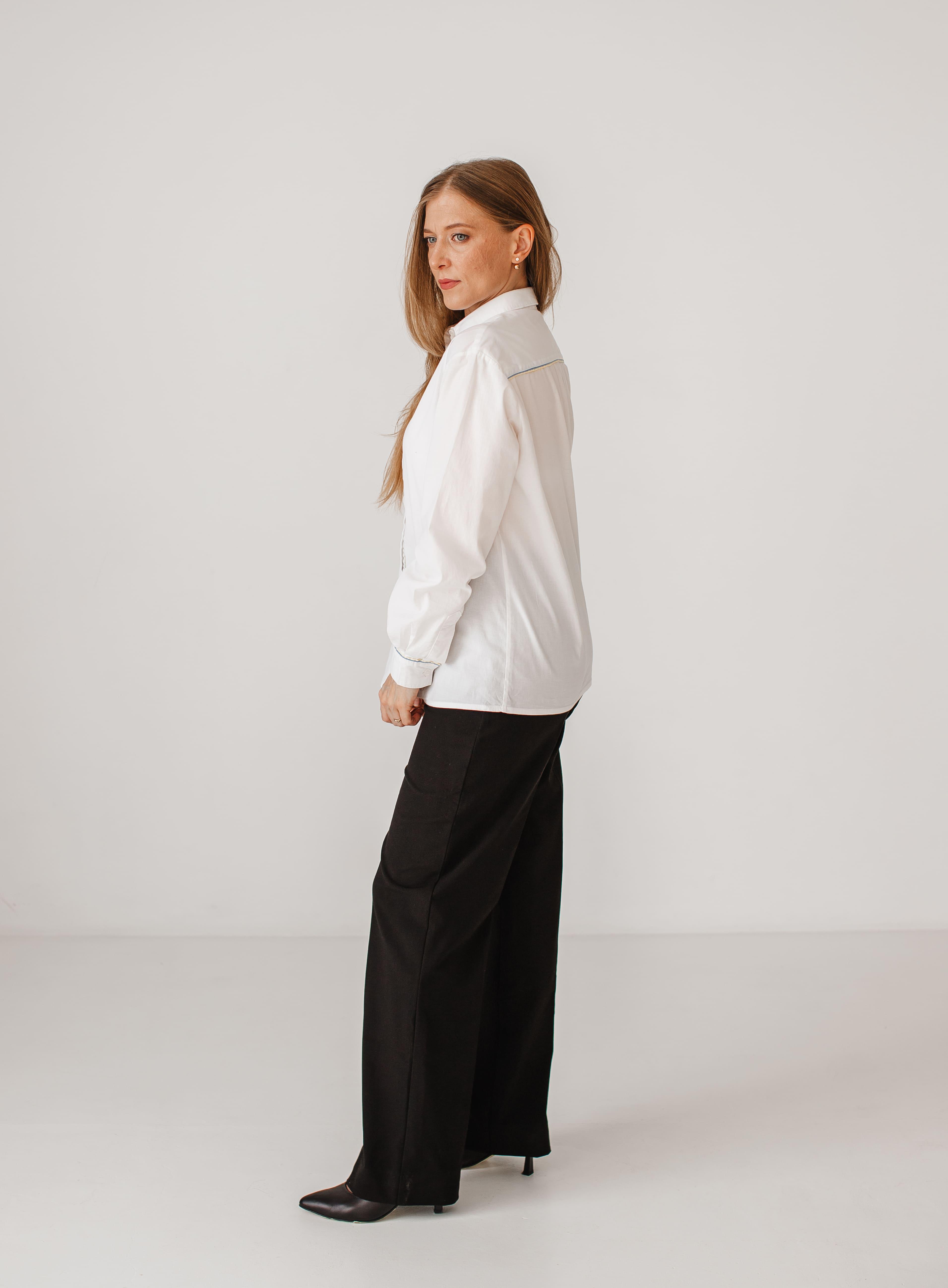 Сорочка пряма VSlatinina з класичним коміром S Білий (01234567812) - фото 3