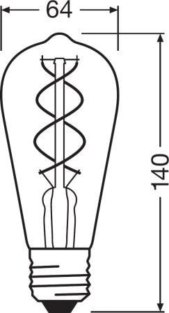 Лампа светодиодная Osram Vintage 5W 230V 140 lm 1800K E27 филаментная (4058075269941) - фото 3