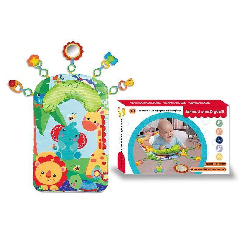 Коврик мягкий игровой для развития малыша с подушкой-поддержкой и подвесками