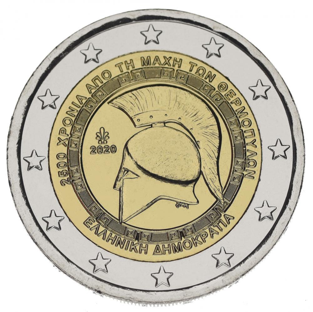 Коллекционная монета Греция 2 евро 2020 Биметалл UNC 2500-летие битвы при Фермопилах (М14627)