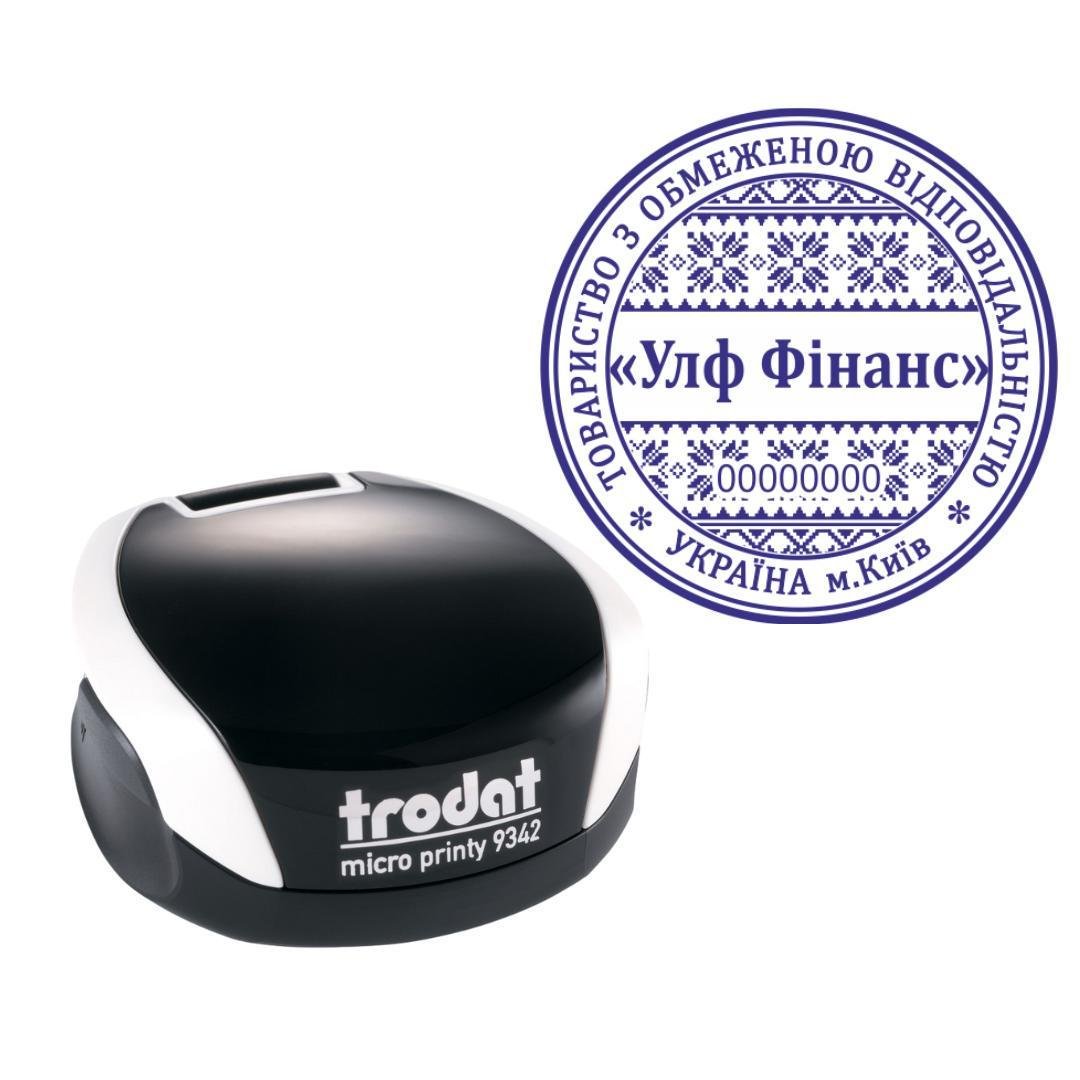 Печать ТОВ на карманном оснащении Trodat Micro Printy 9342 d 42 мм Белый (ООО17/9342/W)