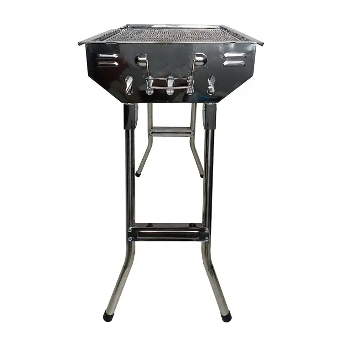 Переносной мангал гриль/барбекю Barbecue Tray 882 CA-11 с решеткой портативный 48х34х59 см (01495) - фото 2