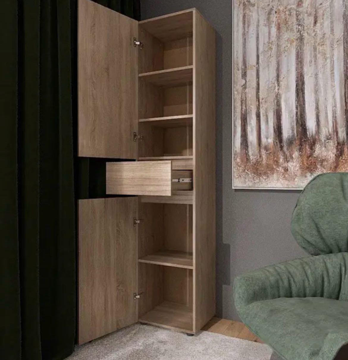 Пенал ПЛ-1 Лайт Еверест 2080х380х450 мм 2Д 1Ш Дуб сонома - фото 2 Пенал ПЛ-1 Лайт Еверест 2080х380х450 мм 2Д 1Ш Дуб сонома - фото 2