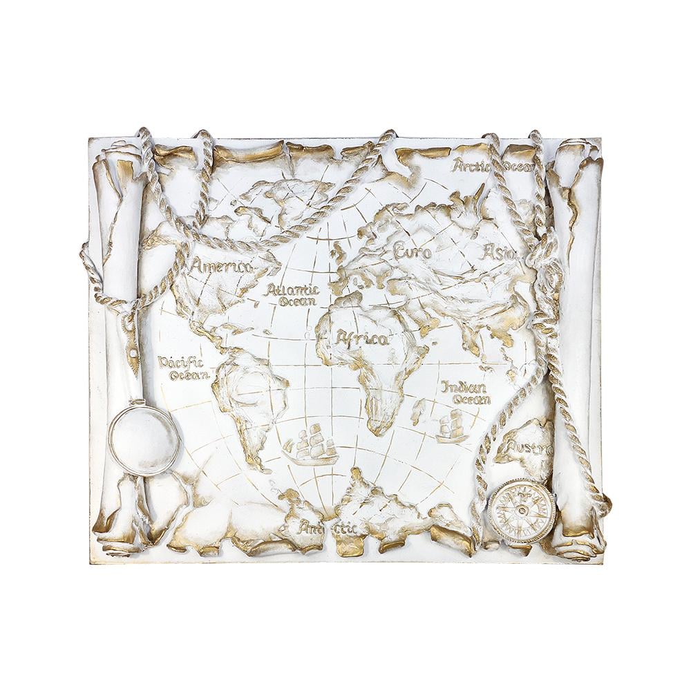 Барельеф Гранд Презент Древняя карта мира Золотой (КР 913)