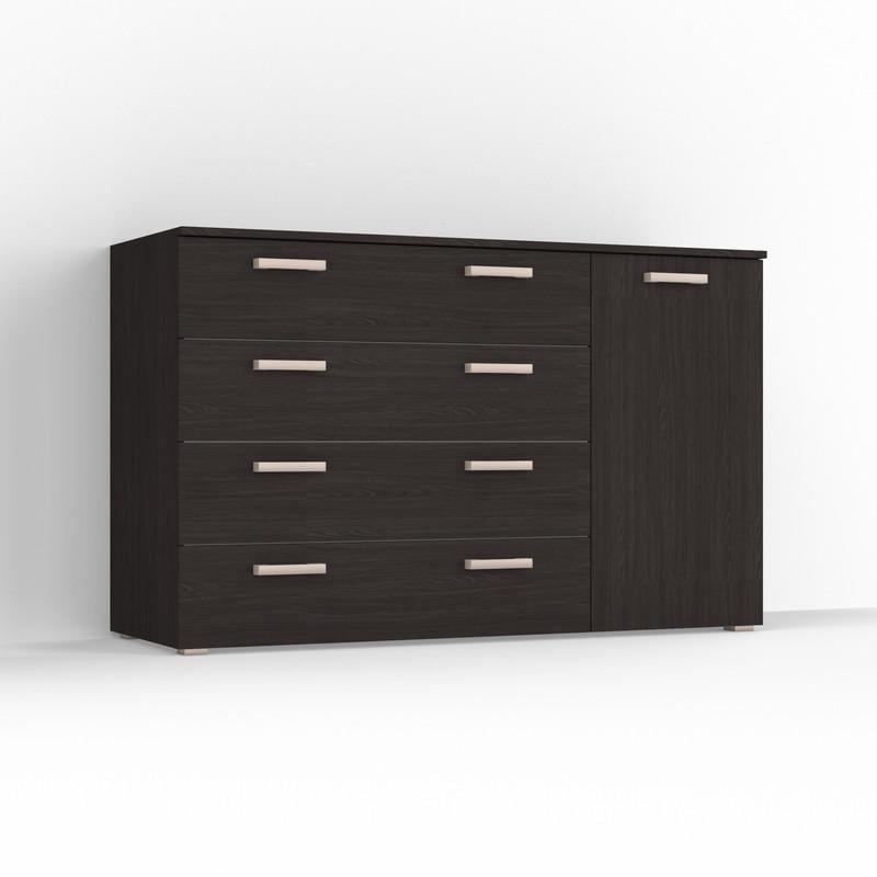 Комод Idea ТКБ-365.8 на 4 шухляди з дверима Венге темний (26718328) - фото 2 Комод Idea ТКБ-365.8 на 4 шухляди з дверима Венге темний (26718328) - фото 2