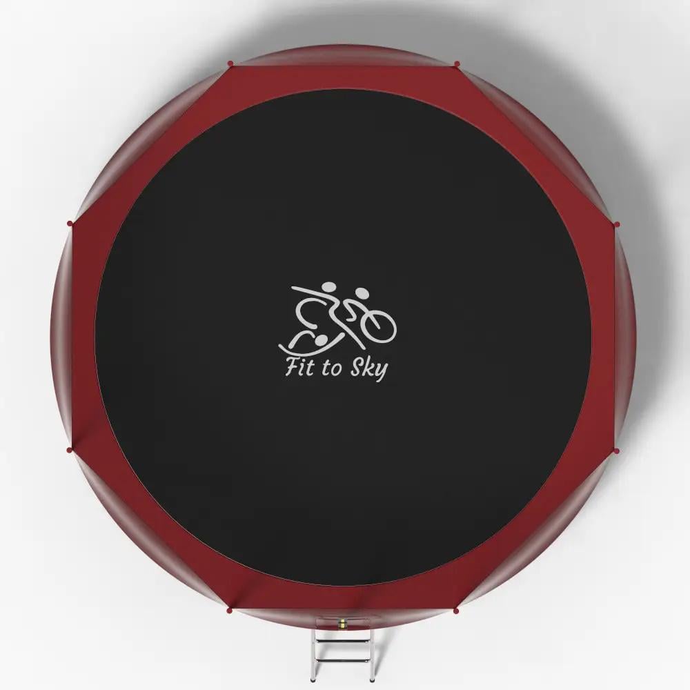 Батут FitToSky 404 см с сеткой лесенкой Красный (1011211) - фото 3