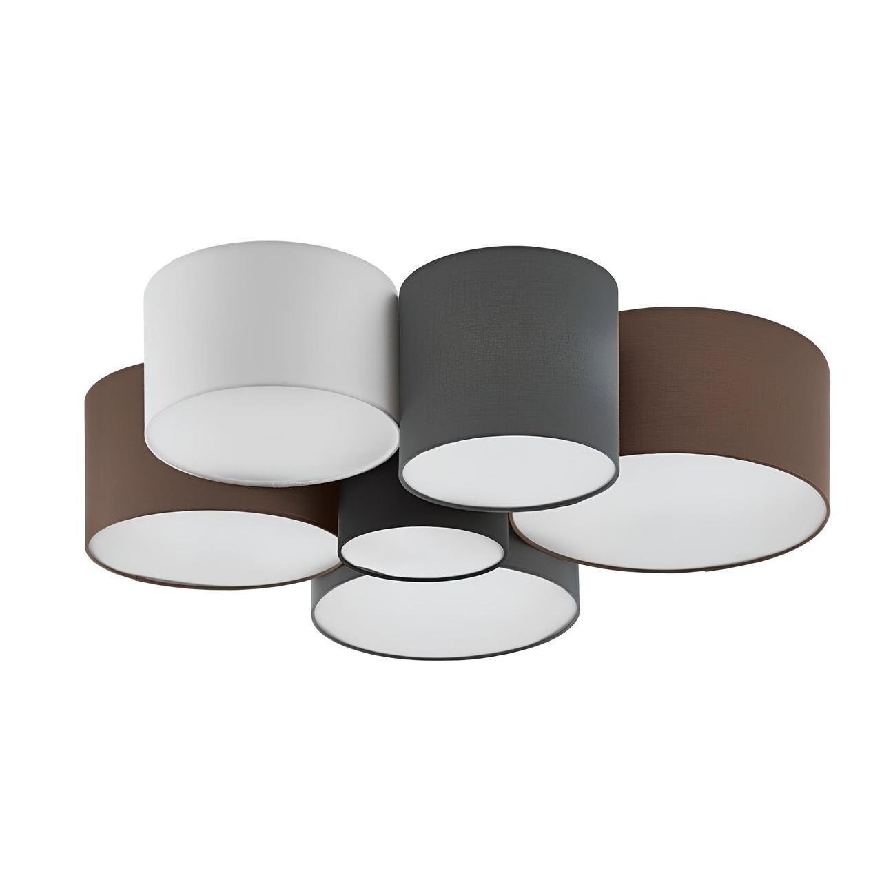 Люстра Sirius на шесть плафонов из текстиля под лампу Е27 Разноцветный (H262-6)