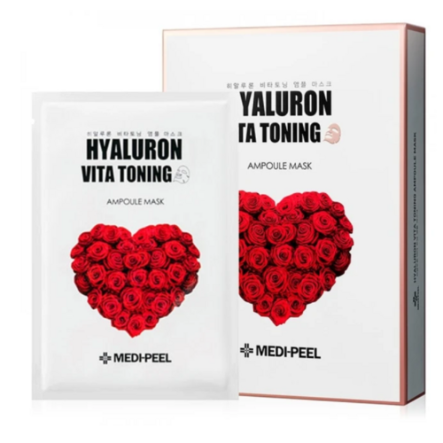 Маска тканинна для вирівнювання тону шкіри з пептидами MEDI-PEEL Hyaluron Vita Toning Ampoule Mask 30 мл (8809409343617)