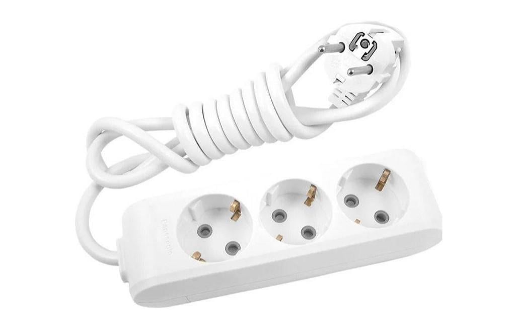 Подовжувач Panasonic WLTB04322GR-UA X-tendia із заземленням 3 гнізда 2 м з захистними шторками Сірий (WLTB04322GR-UA)