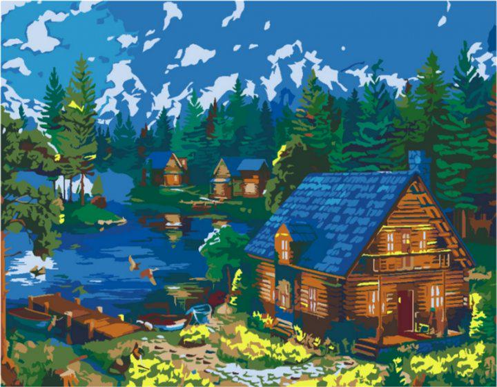 Картина по номерам Rosa Start Дома в лесу 35х45 см (Az-263783)