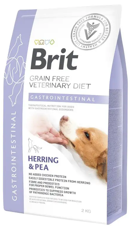 Корм сухий для собак з проблемами шлунково-кишкового тракту Brit GF VetDiets Dog Gastrointestinal з оселедцем/лососем/горохом 2 кг (170945/8134)