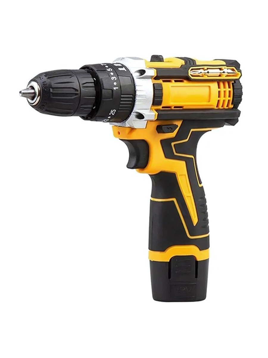 Дриль-шуруповерт акумуляторний 12V 1350 об/хв 24 предмети Жовто-Чорний (1663582196) - фото 4