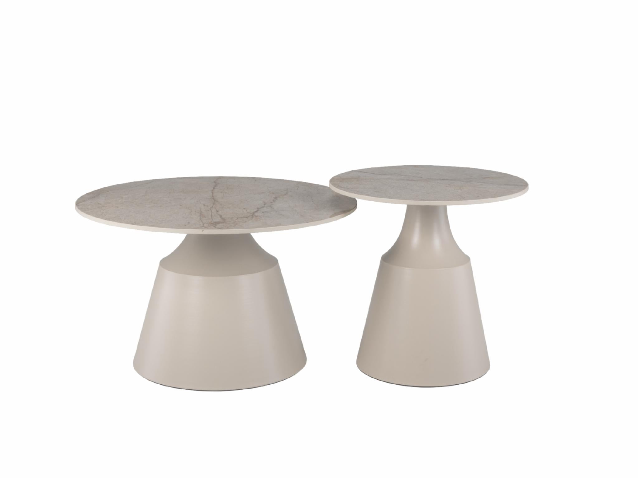 Стол журнальный комплект керамика DADDY Мистик Грей/Капучино