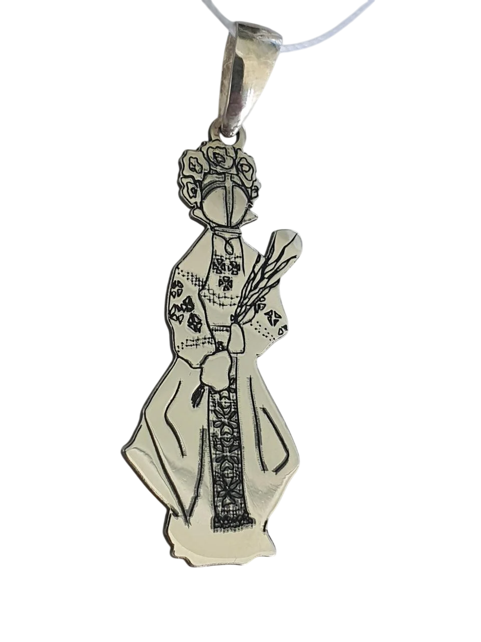 Кулон оберіг срібло лялька Мотанка з снопом колоском 925 проби (2570220213)