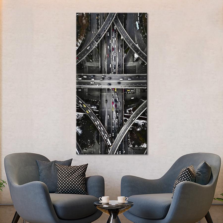 Картина на полотні Вид зверху на велику транспортну розв'язку 80x40 см (14VP_L) - фото 2 Картина на полотні Вид зверху на велику транспортну розв'язку 80x40 см (14VP_L) - фото 2
