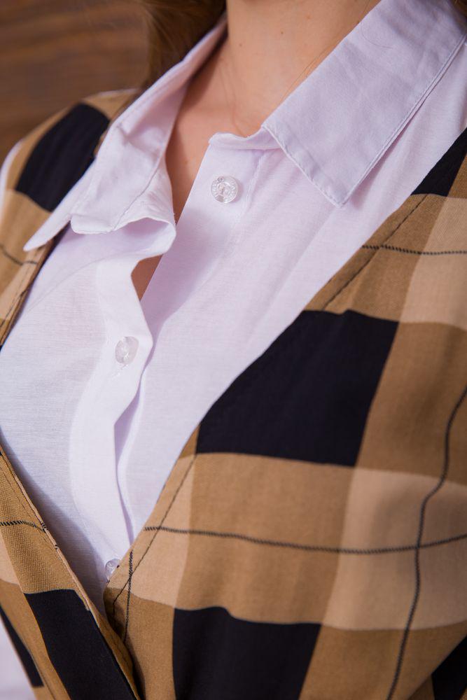 Рубашка женская Ager 119R321 XXL Белый/Коричневый - фото 5