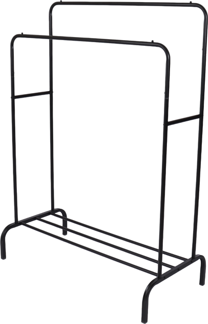 Стійка для одягу та взуття з полицею Double floor Hanger Чорний Стійка для одягу та взуття з полицею Double floor Hanger Чорний
