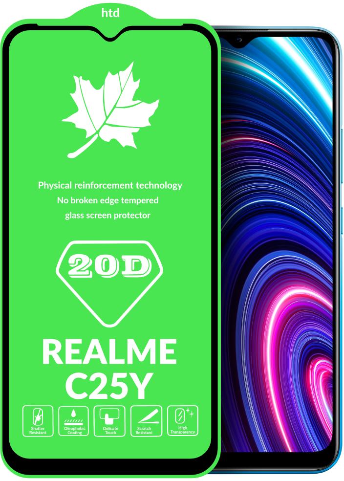 Защитное стекло 20D Glass для Realme C25Y большой радиус (25204)
