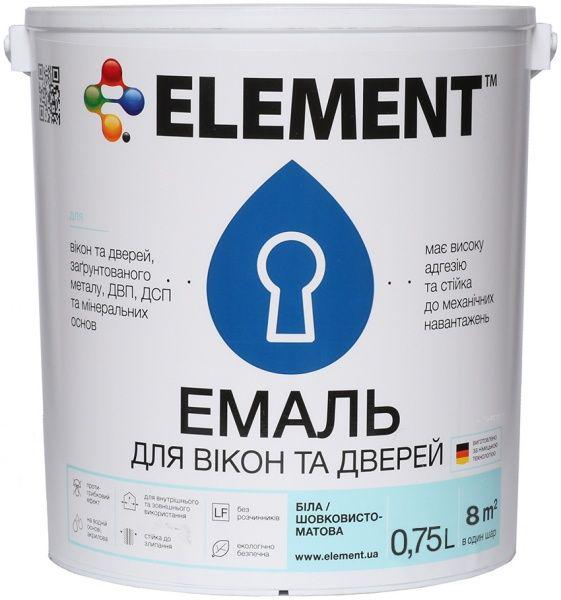 Емаль акрилова Element для вікон і дверей 0,75 л Білий (1806601569)