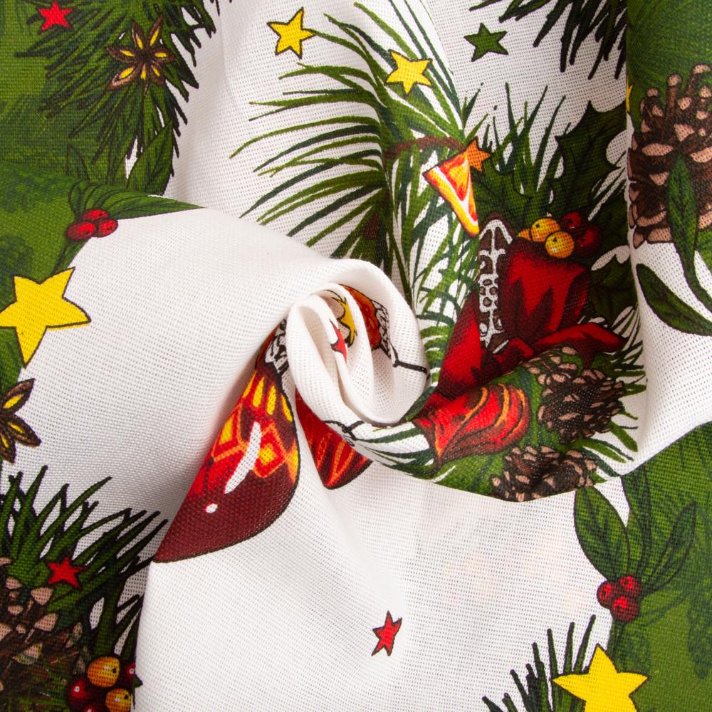 Ткань полотенцевая вафельная Праздничная Елка 160 гр/м2 150 см (27033)