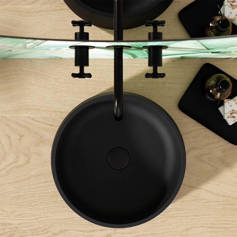 Раковина накладная на столешницу Steinberg 440 7120 S Mineo Stone Черный матовый (1599812851) - фото 4