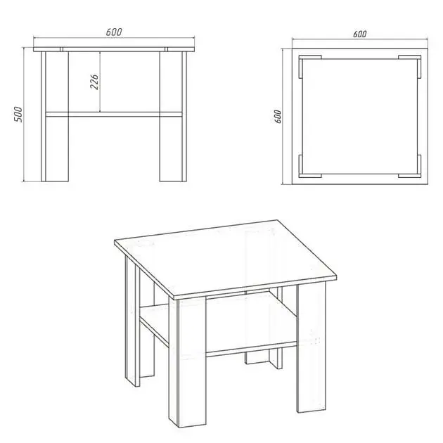 Журнальний столик Компаніт Мадрід 60х60х50 см Горіх еко (25821059) - фото 2 Журнальний столик Компаніт Мадрід 60х60х50 см Горіх еко (25821059) - фото 2