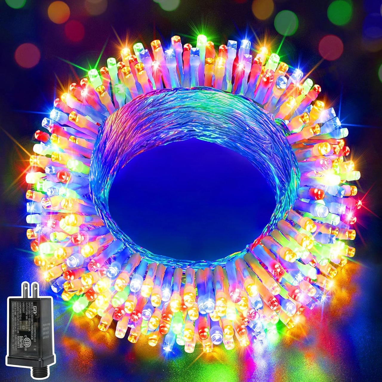 Гирлянда Ollny 200LED 60FT многоцветные огни 8 режимов водонепроницаемая (2910357765)