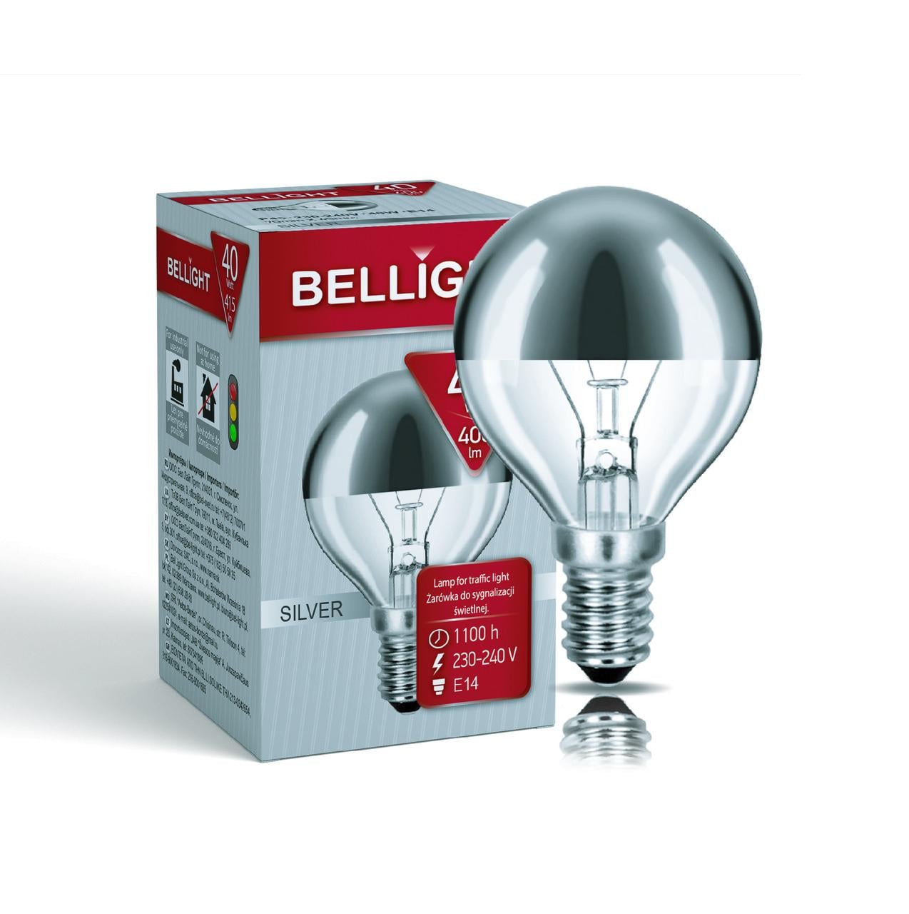 Лампа розжарювання Bellight декоративна Р45 40W Е14 купол Срібний (2164260692)