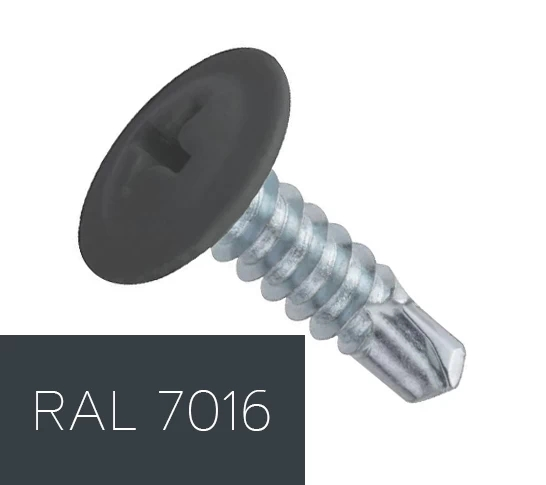 Саморез по металлу с буром 4,2х16 мм RAL 7016 (31802690)