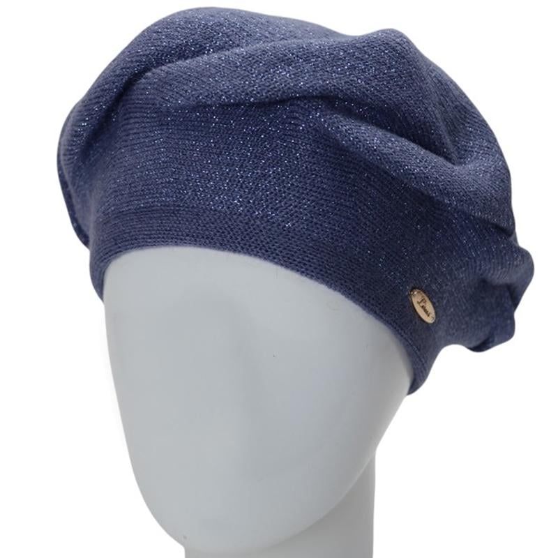 Берет женский двойной Lirus Сияние джинс (29436035) - фото 1 Берет женский двойной Lirus Сияние джинс (29436035) - фото 1