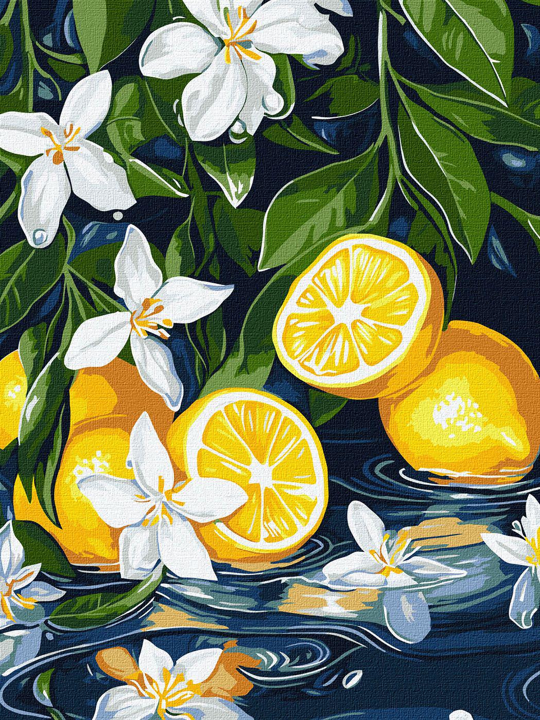 Набір для розпису по номерах Ideyka Лимон у розрізі КНО5733 30x40 см (MTT-199100)