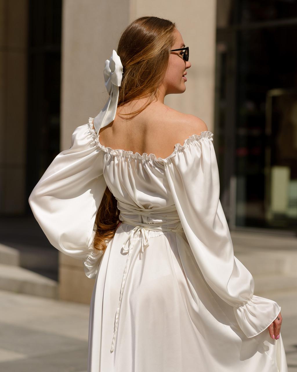 Платье женское миди из шелка Армани Шампань - фото 4 Платье женское миди из шелка Армани Шампань - фото 4