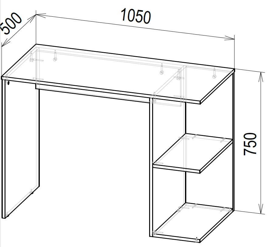 Компьютерный стол IdealMebel КС-16 Антрацитовый (КС-16-4) - фото 2