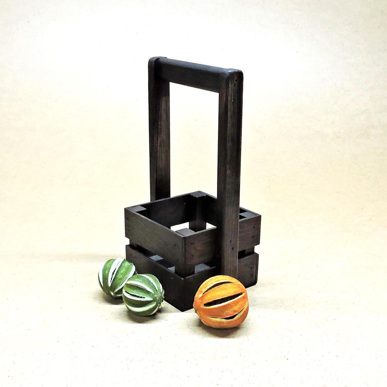 Корзинка подарочная из дерева Шервуд 12х12 см Венге (ПДК-0021112)