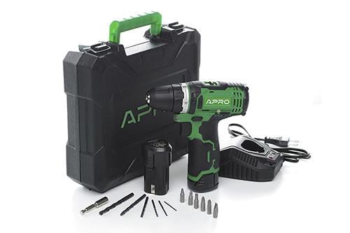 Дрель-шуруповерт Apro 12 В 1,5 А 12D 2 АКБ ЗП кейс (2969024617)