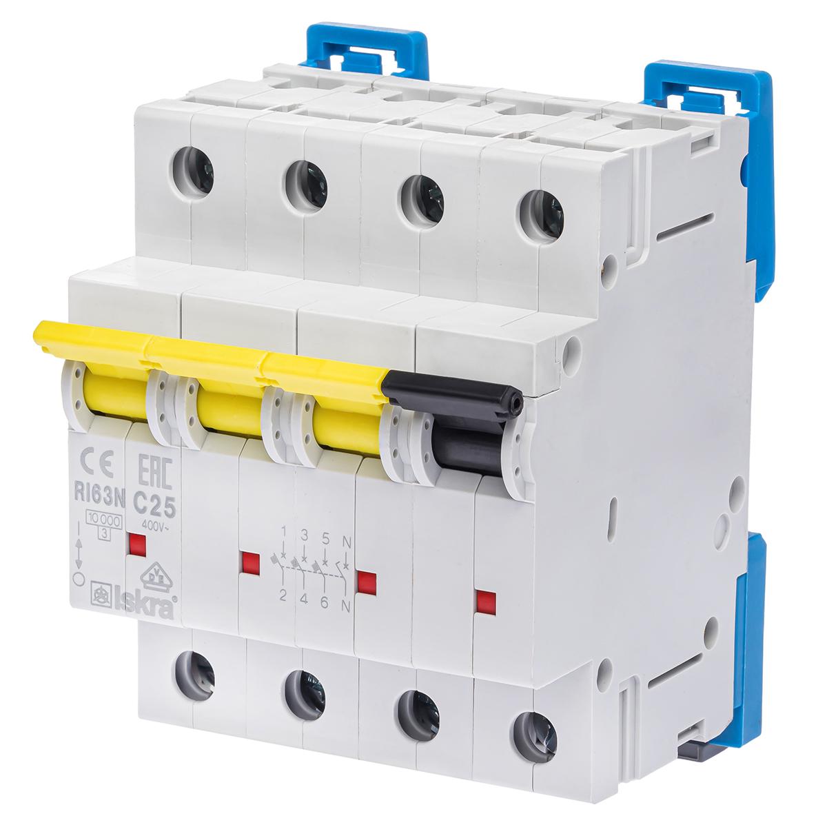 Автоматический выключатель 25A 3P+N 10 kA C ISKRA RI63NC25A (786100228000)
