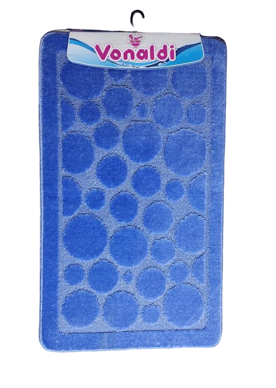 Коврики для ванной и туалета Vonaldi на резиновой основе 60x100 см Голубой (386 Xm)