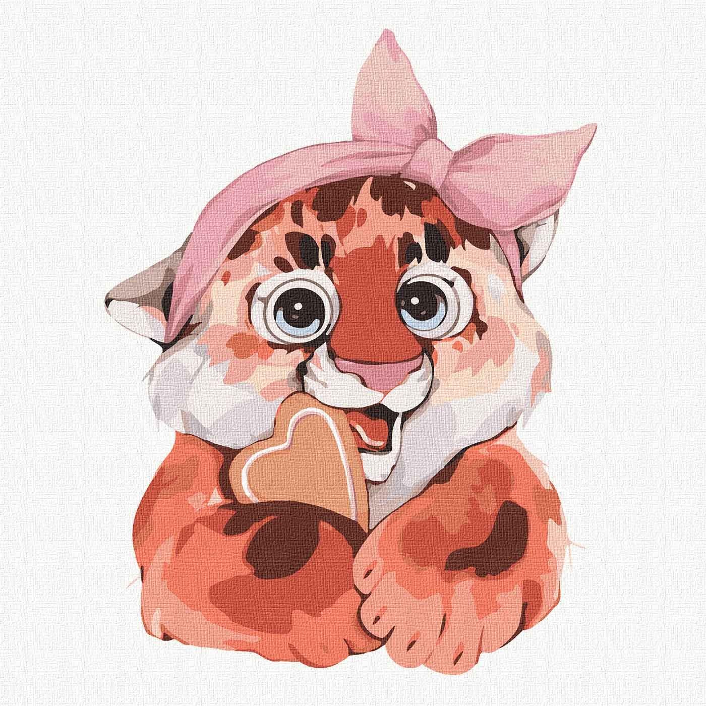 Картина по номерам Идейка Пушистая панночка София Никулина КНО4218 холст на подрамнике 30x30 см (1441001108)