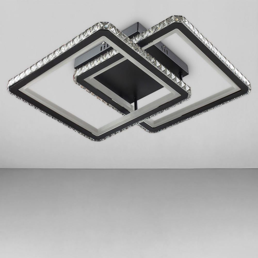 Люстра світлодіодна Svet 160W із кришталем 3000-6000К Чорний/Хром (SY-19381/2 BK+CR)