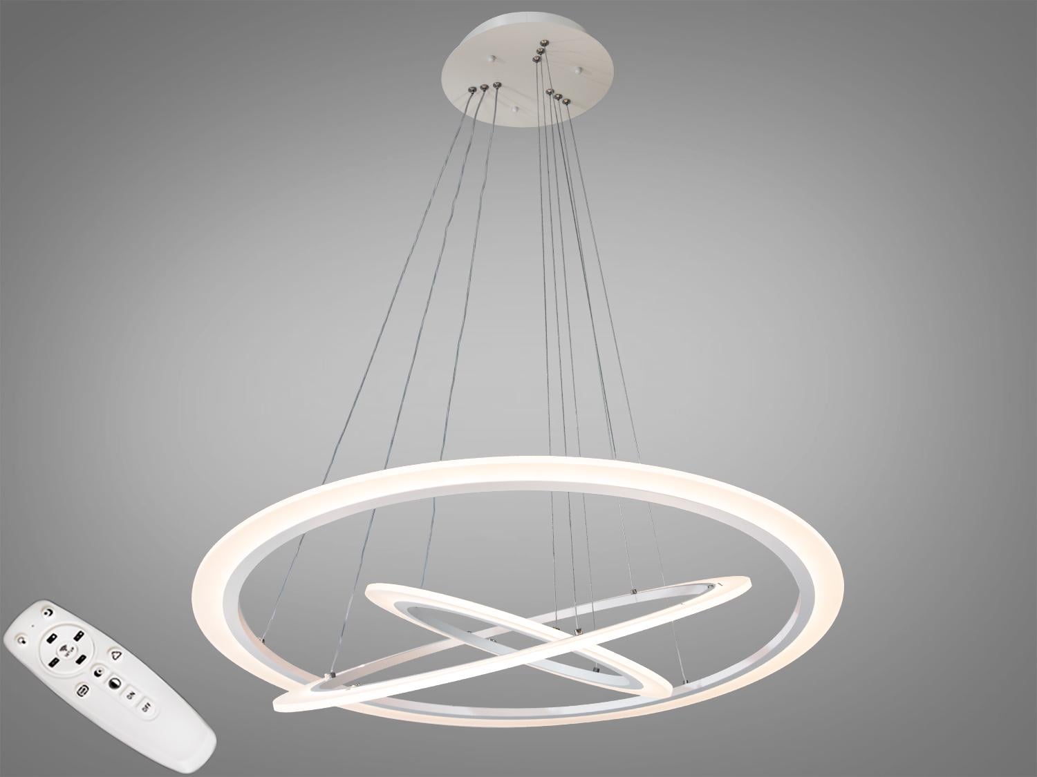 Люстра светодиодная с пультом и димером 115 Вт Серый (2366-800/600/400GR)