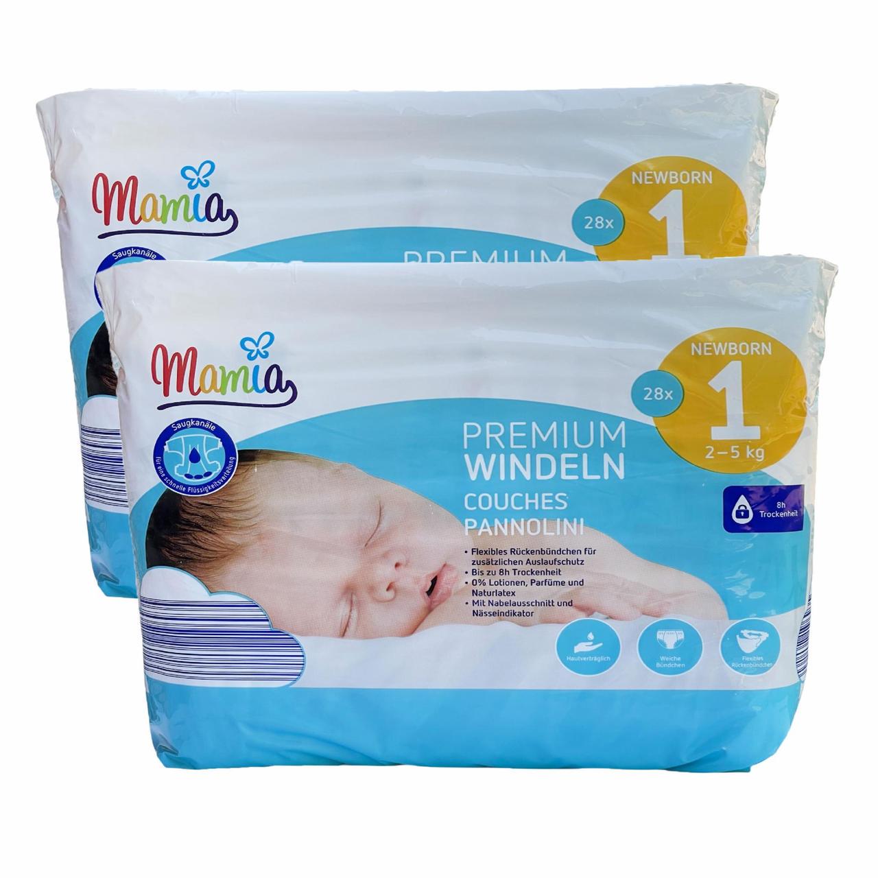 Підгузки Mamia Premium 1 2-5 кг 56 шт. (2740681674)