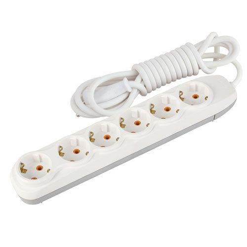 Подовжувач шестимісний Nilson з заземленням 3х1,5 кв. мм 3 м (46130103)