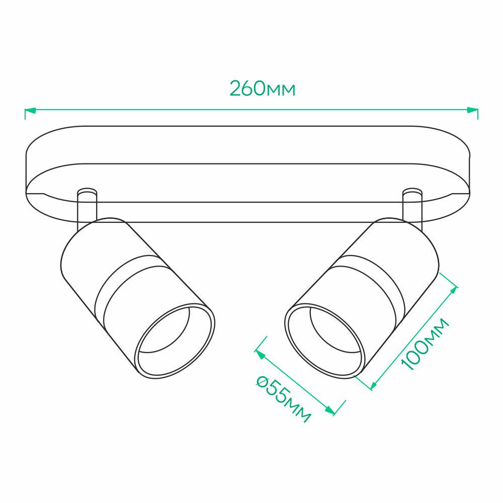 Светильник накладной ARDERO ML312-2 BAMBOO GU10 поворотный Черный/Хром - фото 2