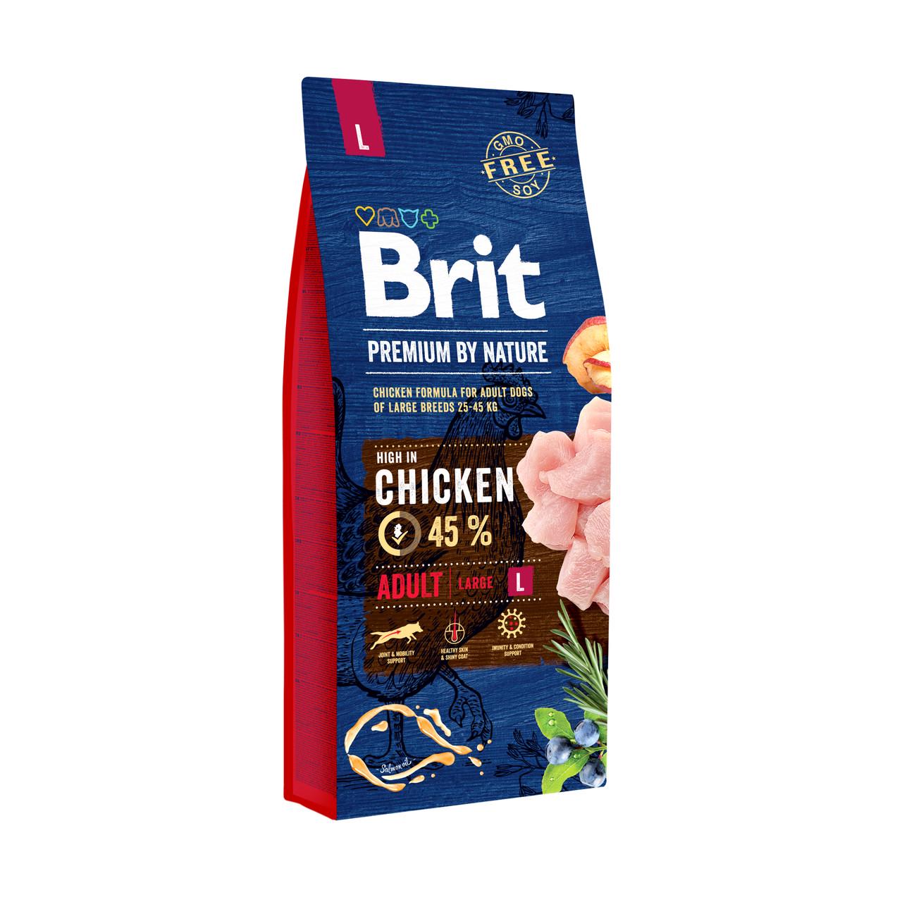 Сухой корм для взрослых собак крупных пород Brit Premium Dog L с курицей 15 кг (2068833909)