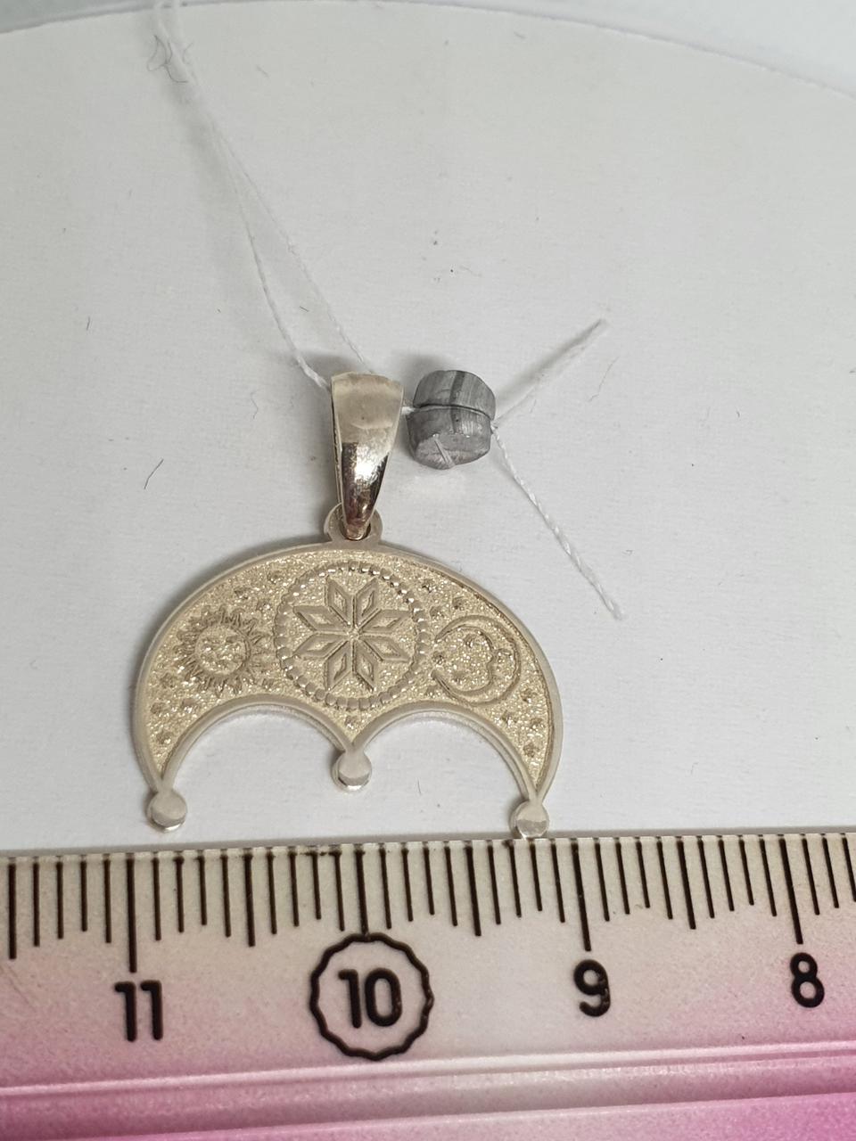 Срібна підвіска кулон 925 проба Лунниця з алатиром 2 см (2580828920) - фото 2